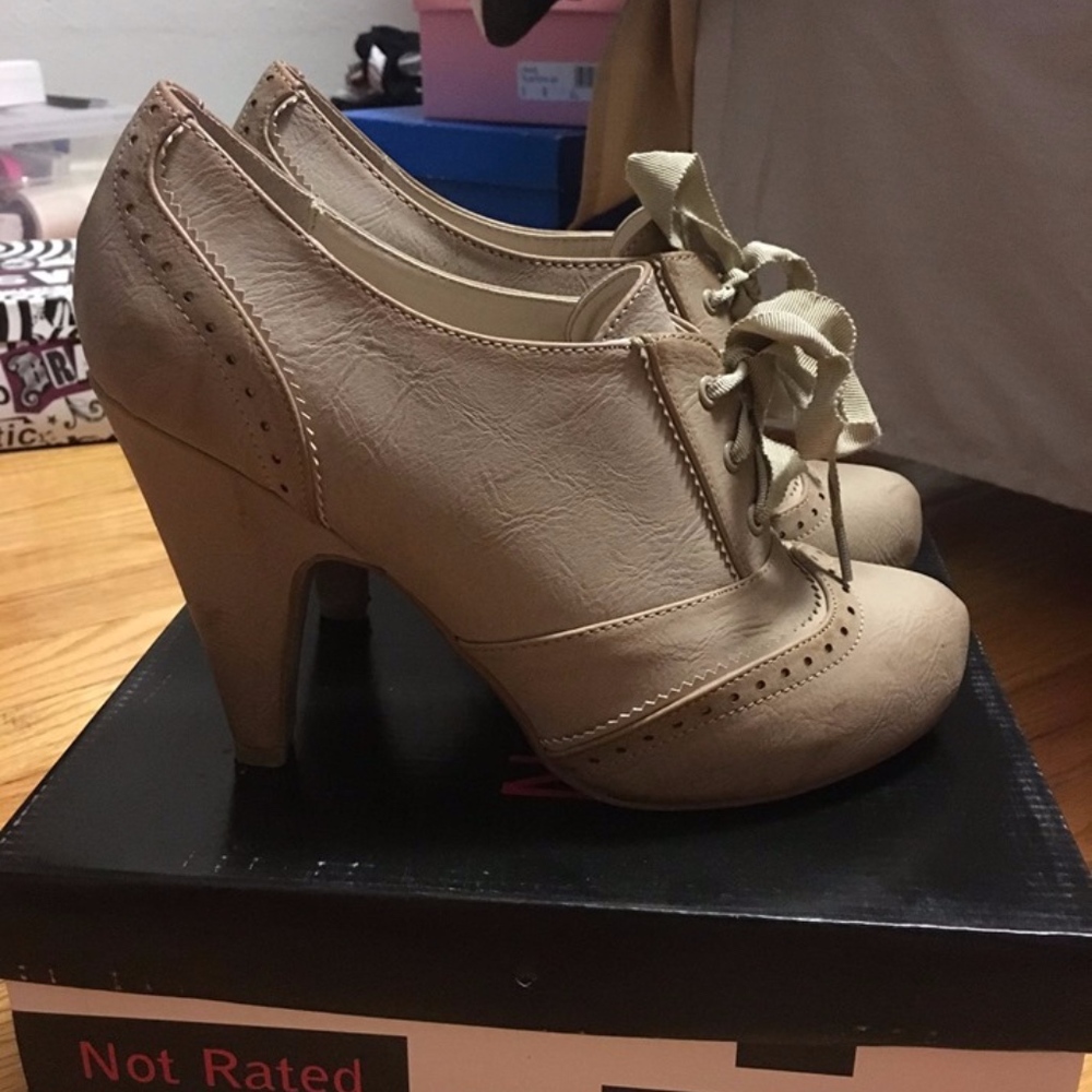 Nude Heeled Booties